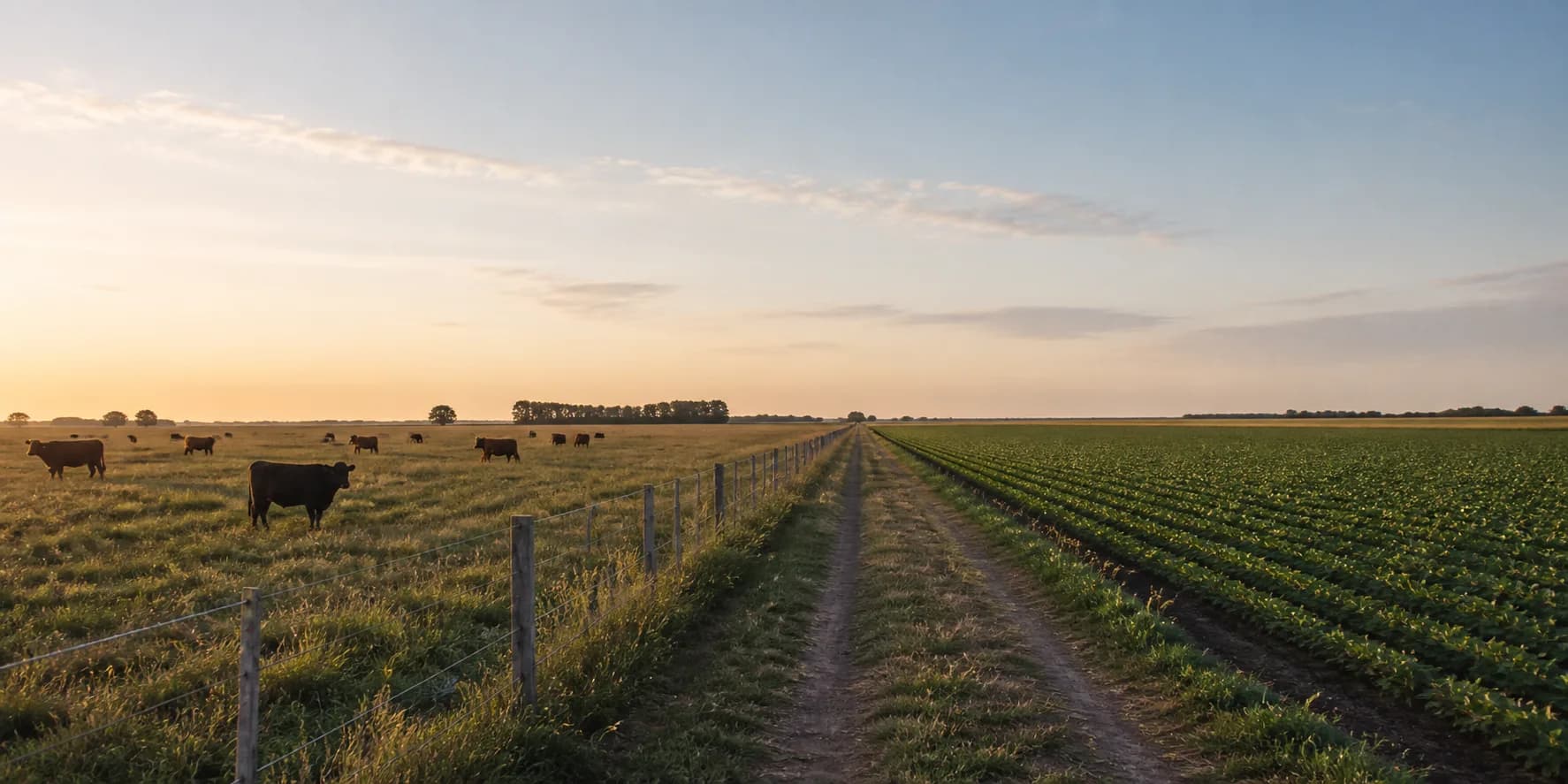 Campo mixto de la región con producción agrícola y ganadera.